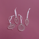 Frosted Bauble Ornament Set