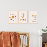 Reach For The Stars Wall Art Fabric Decal -Set of 3