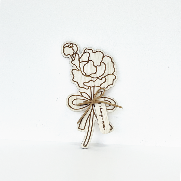 Carnation Everlasting Flower -Engraved