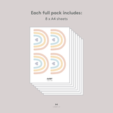 Boho Petite Rainbow Fabric Decal - Embellished