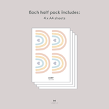 Boho Petite Rainbow Fabric Decal - Embellished