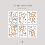 Giraffe Cuddles Fabric Decal