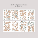 Giraffe Cuddles Fabric Decal