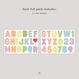 Felt Alphabet & Numeral Fabric Decal