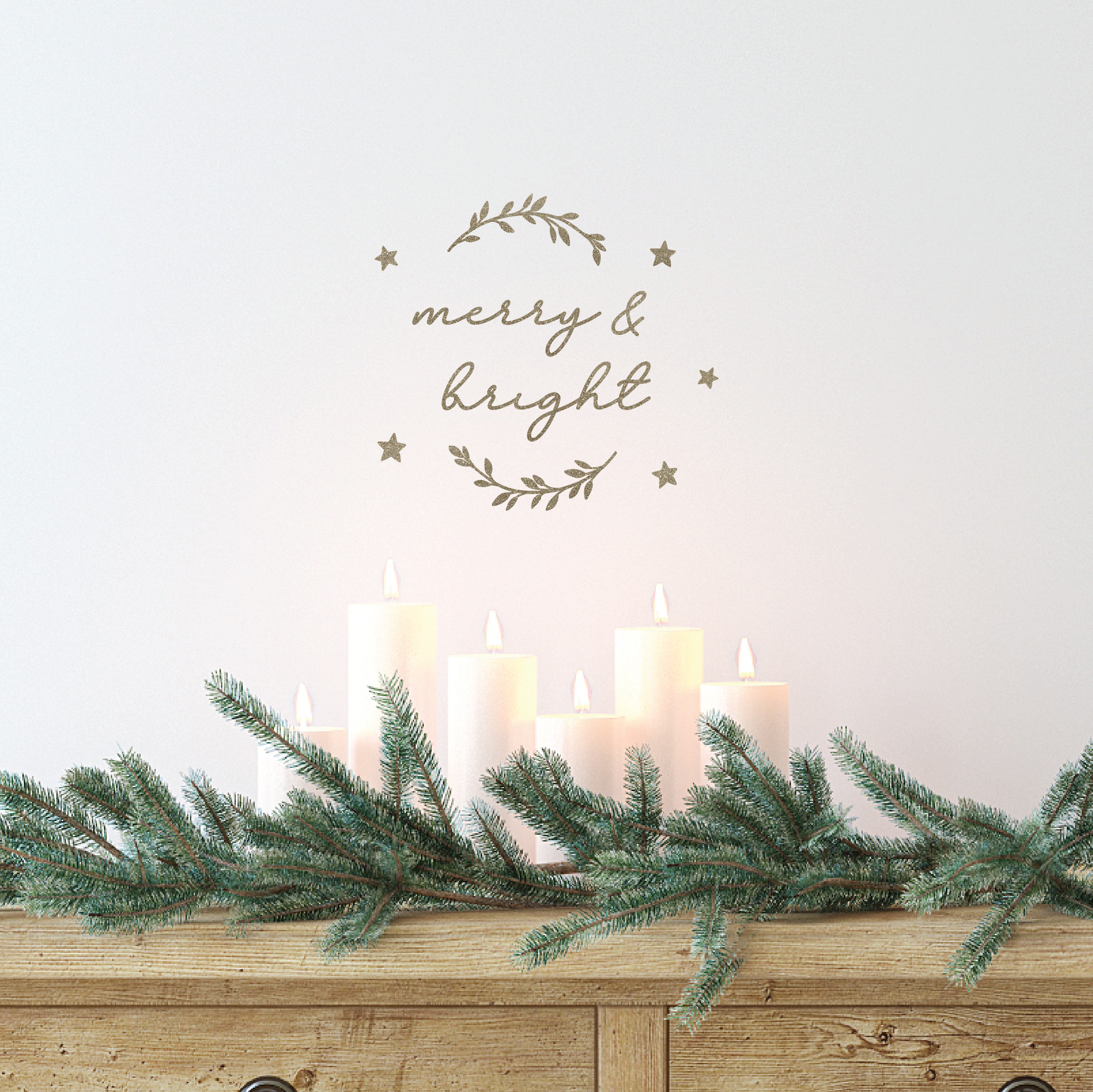 Urban Li'l Christmas Christmas Wreath Glitter Removable Decal