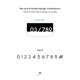 Pop-up Unit Number Signage -Contemporary