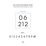 Pop-up Unit Number Signage -Modern