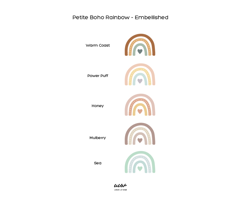 Boho Petite Rainbow Fabric Decal - Embellished