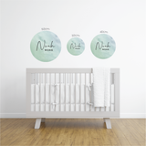 Watercolour Name Rounds Fabric Decal