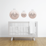 Watercolour Name Rounds Fabric Decal