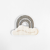 Rattan Pregnancy/Baby Announcement Rainbow Plaque
