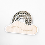 Rattan Pregnancy/Baby Announcement Rainbow Plaque