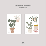 Potted Plants Fabric Decal