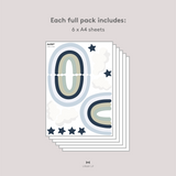 Rainbow Night Sky Fabric Decal