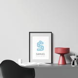 Car Alphabet Birth Poster - Urban Li'l