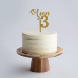 Custom Name & Numeral Age Cake Topper
