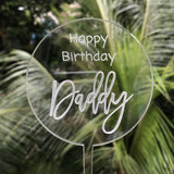 Custom Engraved Round Cake Topper