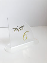 Quart Wedding Table Number Signage - Urban Li'l