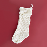 Santa's Nice List Knit Stocking with Personalised Name Tag – Christmas Décor & Gift Holder