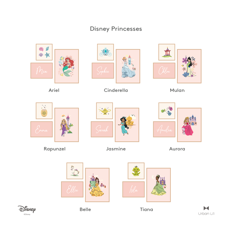 Disney Princess Gallery Art Fabric Decal