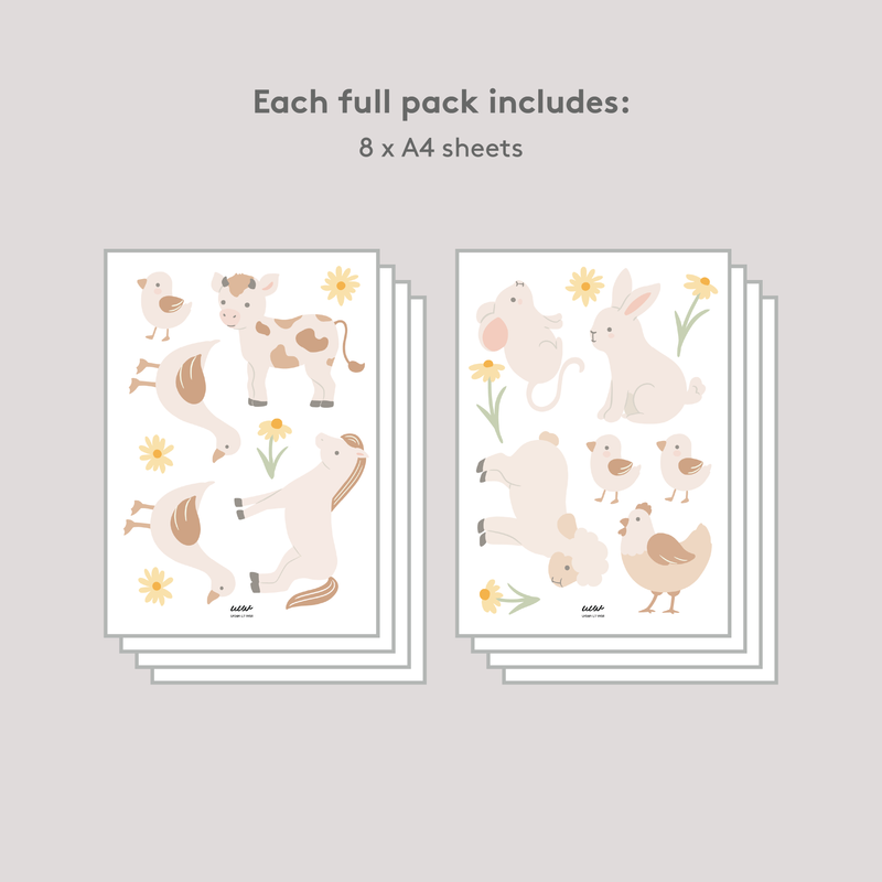 Farmhouse Animals Fabric Decal