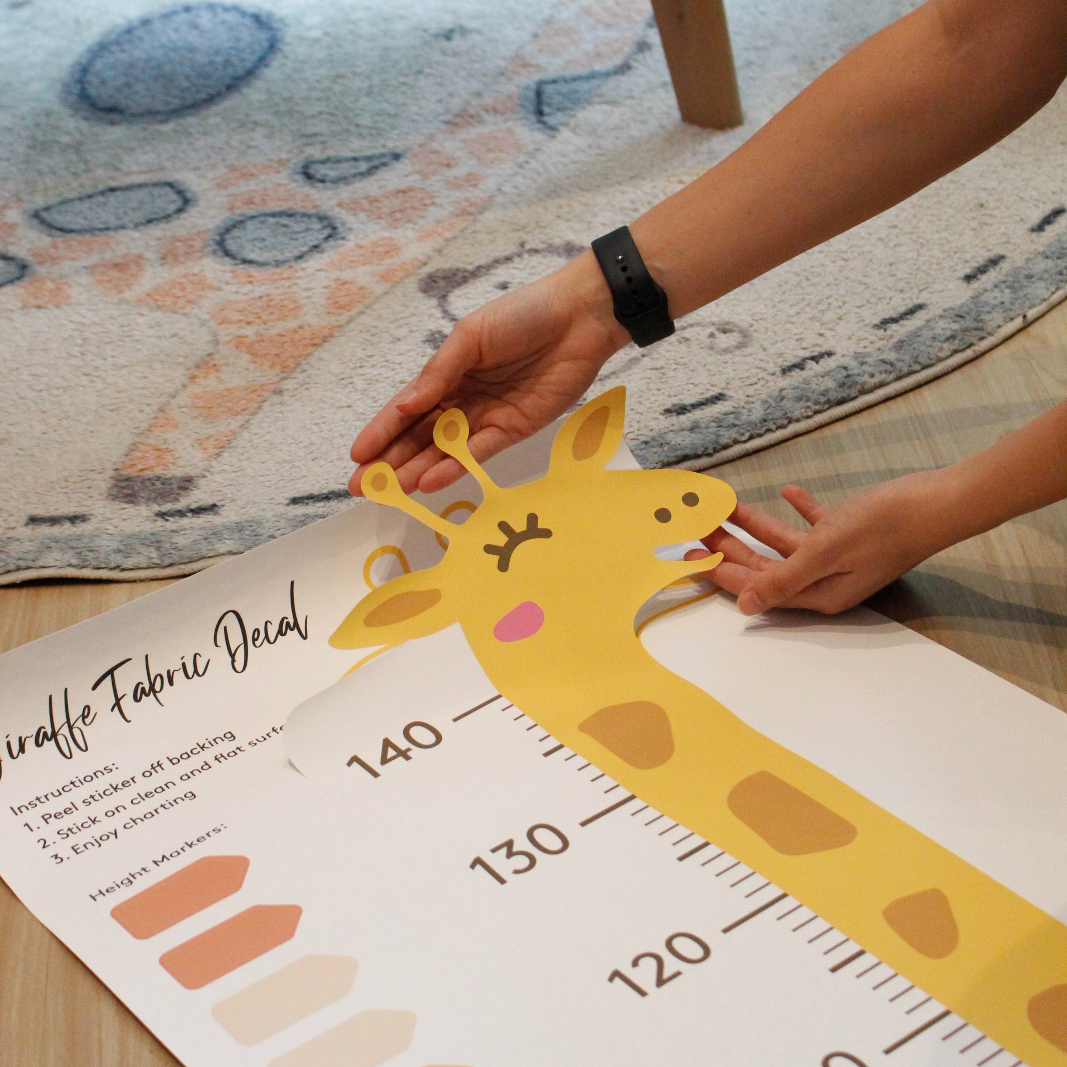 Giraffe Growth Chart Fabric Wall Decal for Kids | Urban Li’l Singapore