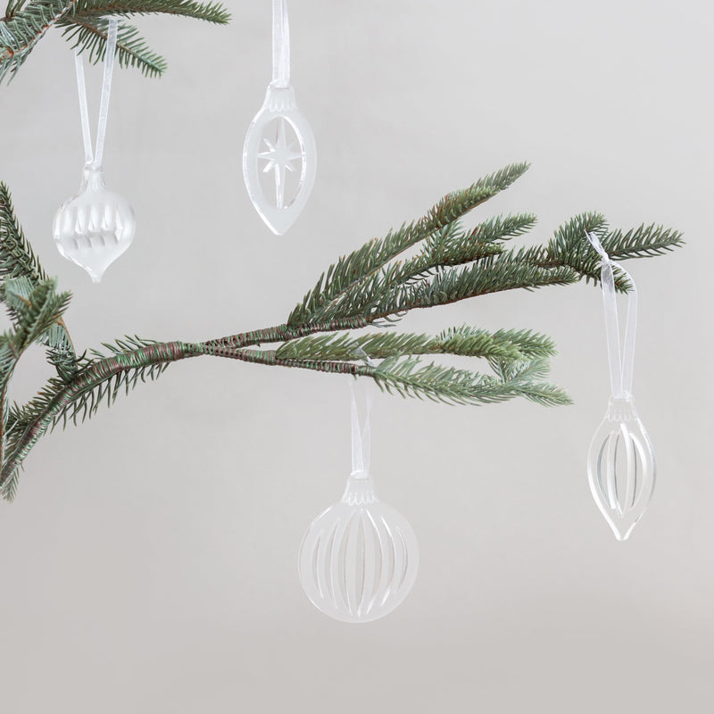 Frosted Bauble Ornament Set
