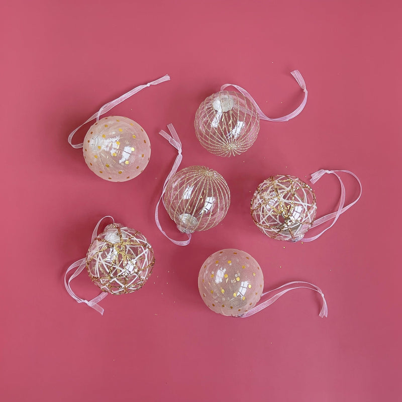 Glistening Bauble Ornaments-Set of 6