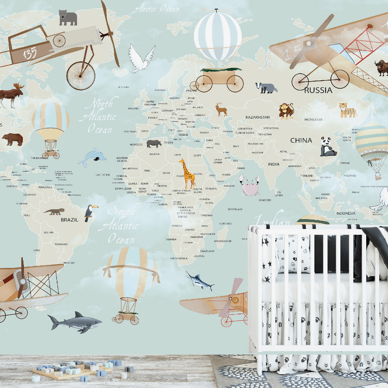 Vintage World Map Wallpaper