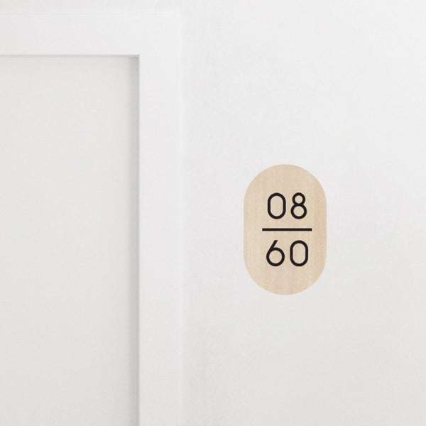 Long Oval Pop Up Minimalist Unit Number Signage