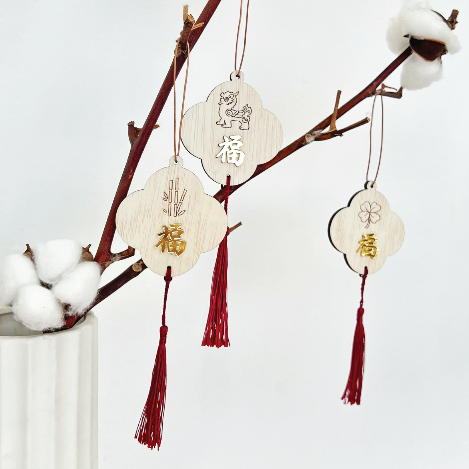 Lucky charm from CHINA 富貴長春　６種類　３点セット Chinese Zodiac Lucky Charm