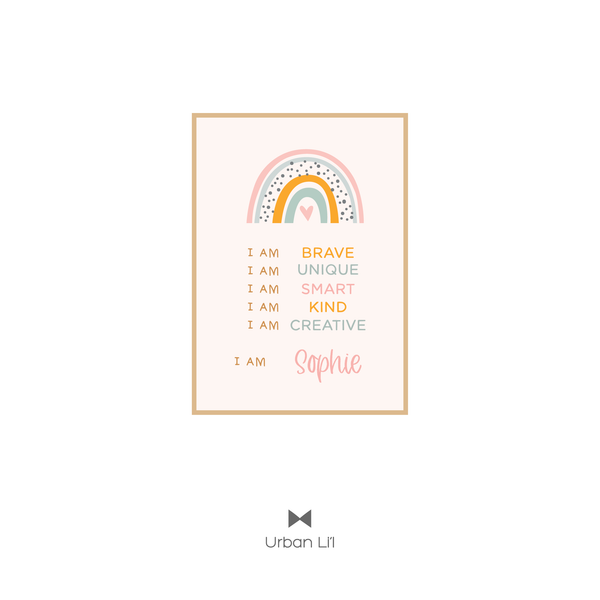 Rainbow Affirmations Wall Art Fabric Decal