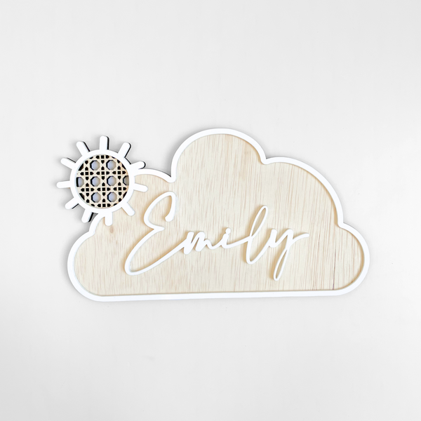 [Sale] Rattan Sunny Day Name Plaque - Emily