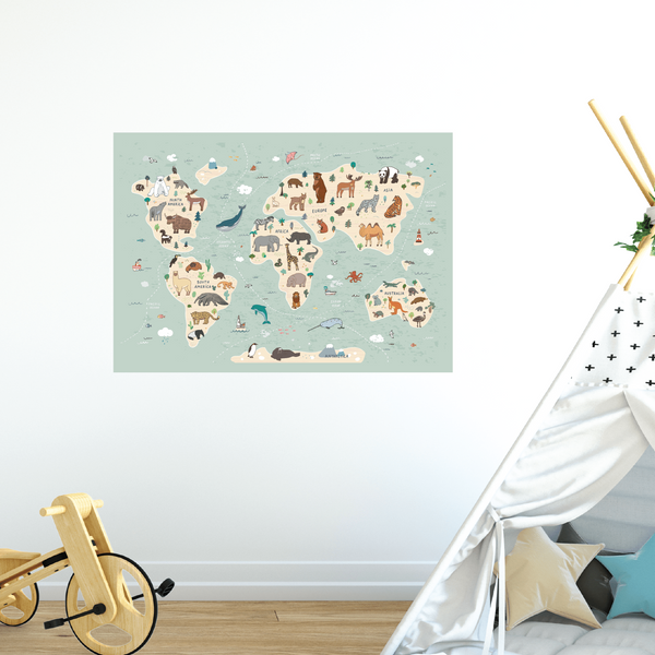 Explorer World Map Fabric Decal