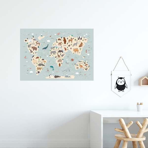 Explorer World Map Fabric Decal