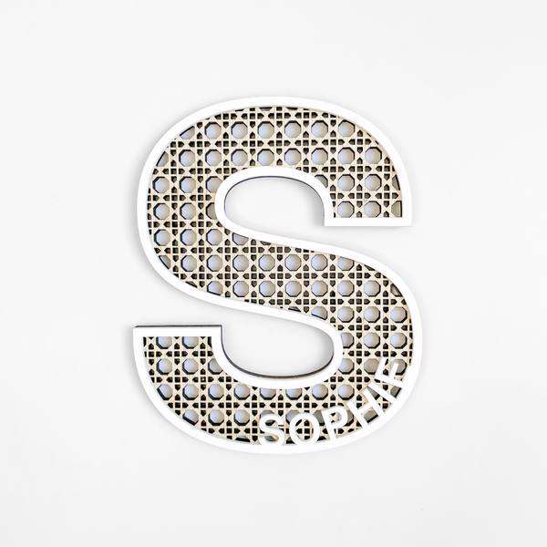 [Sale] Rattan Initial Wall Plaque - Sophie