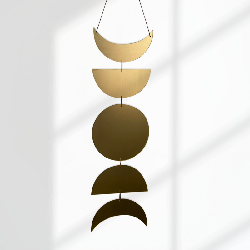 Golden Moon Phases Wall Hanging