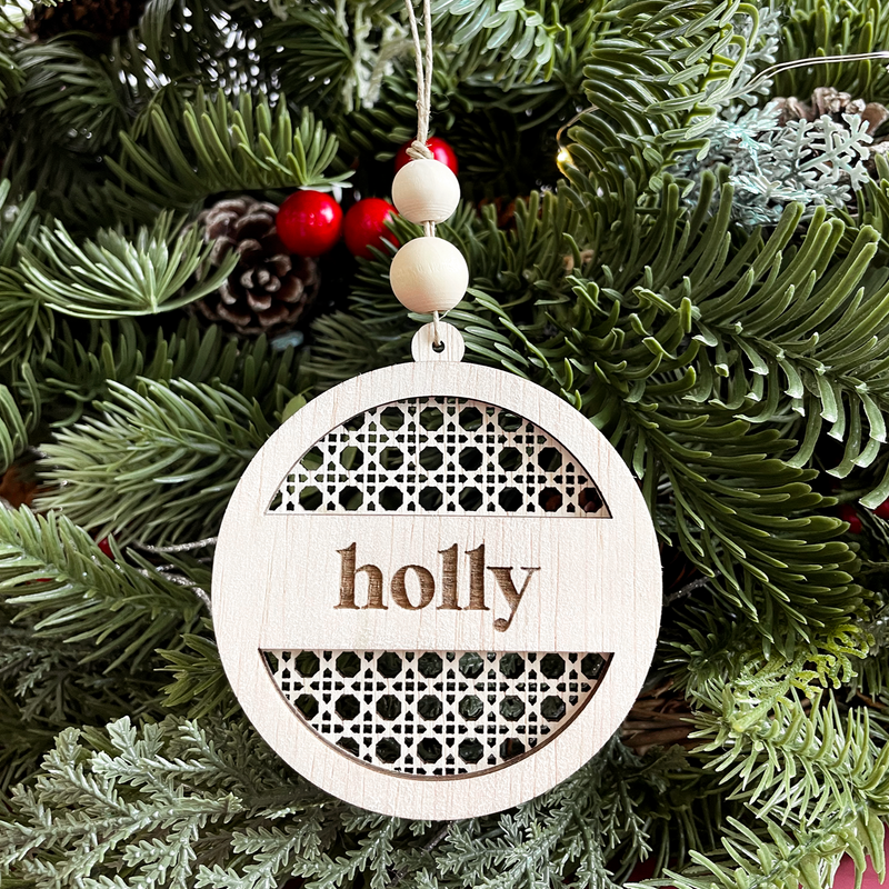 Boho Rattan Round Ornament