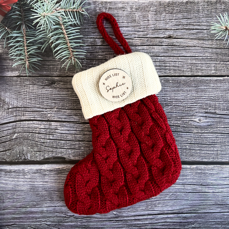 Santa's Nice List Knit Stocking