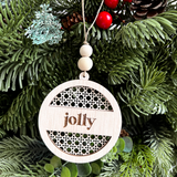 Boho Rattan Round Ornament