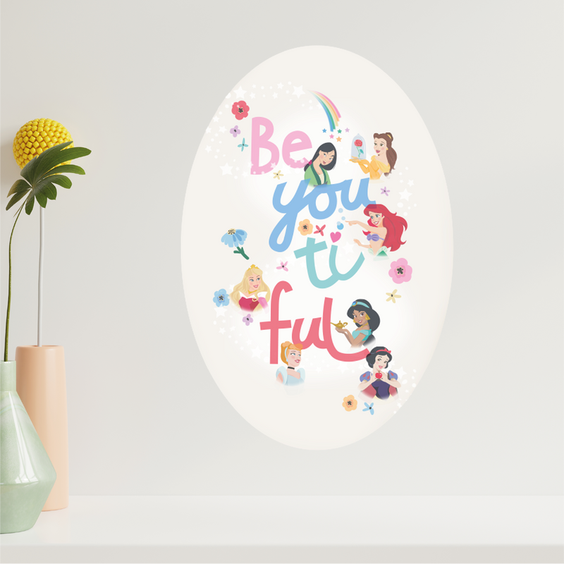 Be-you-ti-ful Oval Fabric Decal