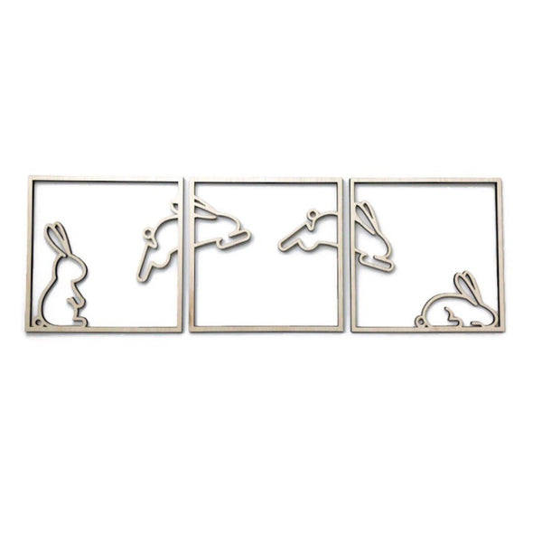 Bunny Hop Easter Squares Wall Decal or Wall Plaque