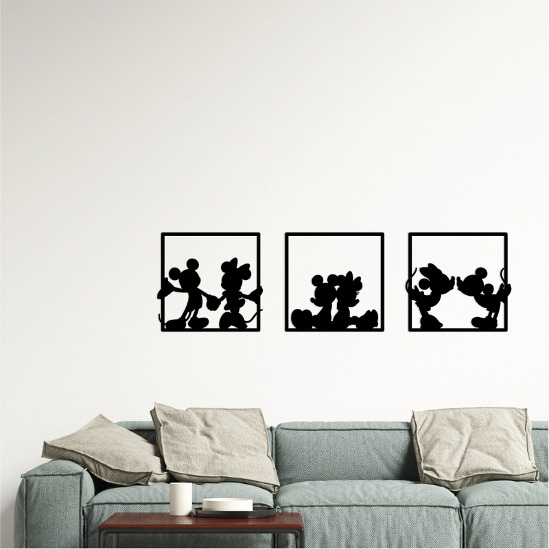 Mickey & Minnie Framed Silhouette Plaque