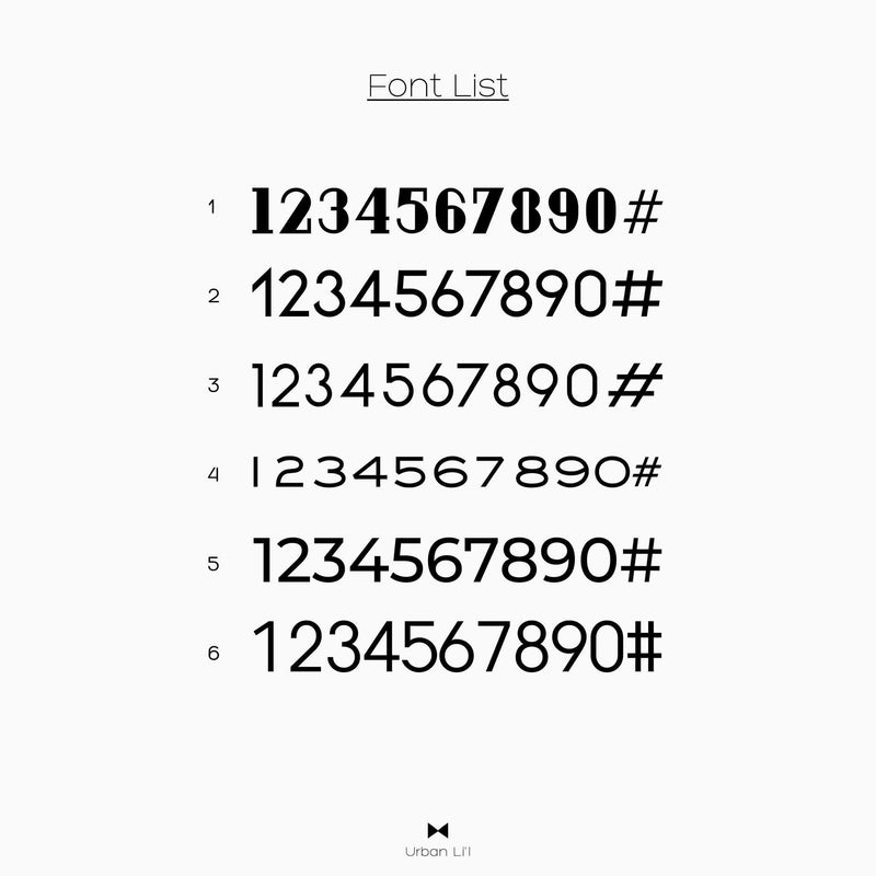 Unit Number Signage -Linear