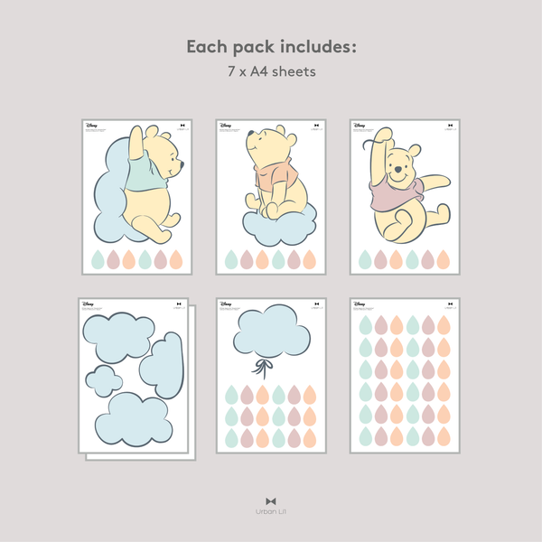 Baby Pooh Candy Clouds Fabric Decal