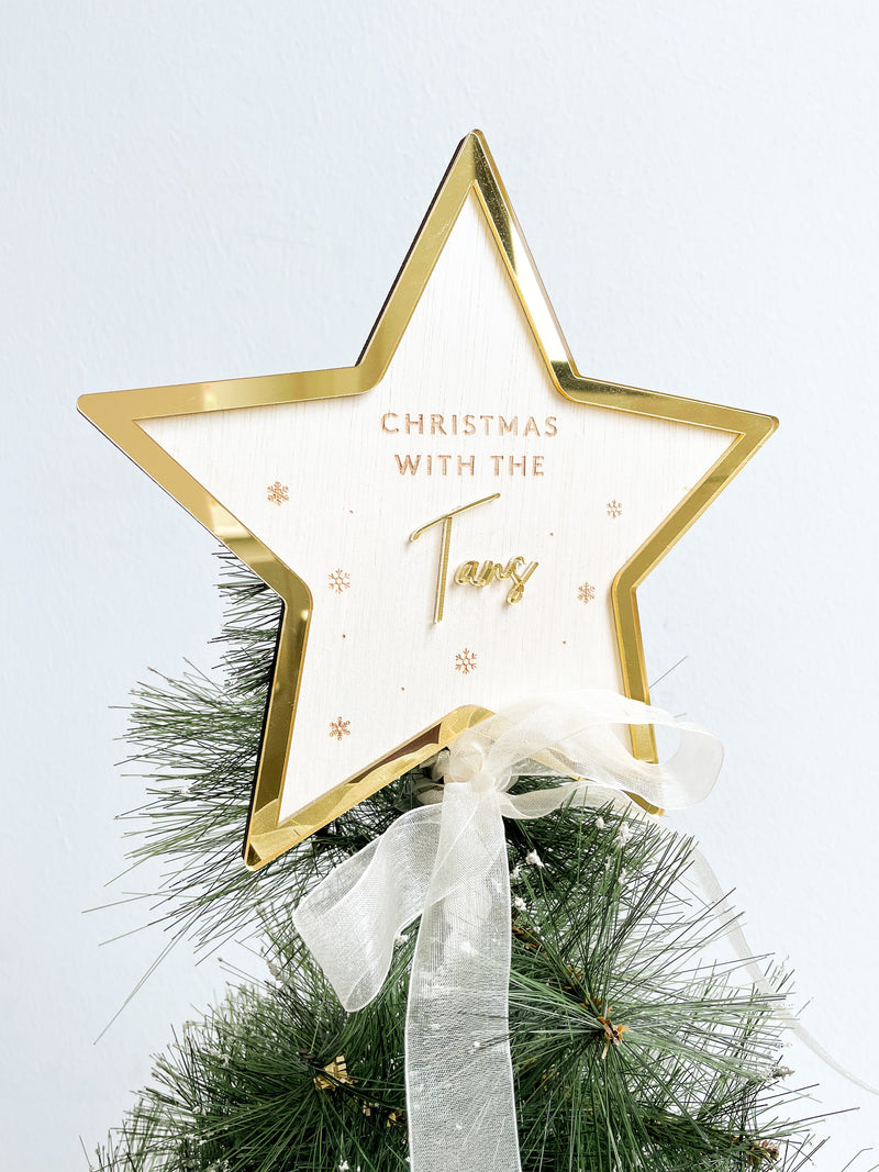 Luxury Personalised Christmas Star Tree Topper