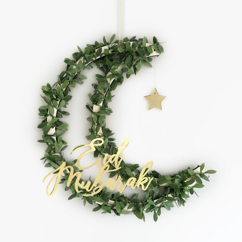 Crescent Moon and Star Wreath Plaque