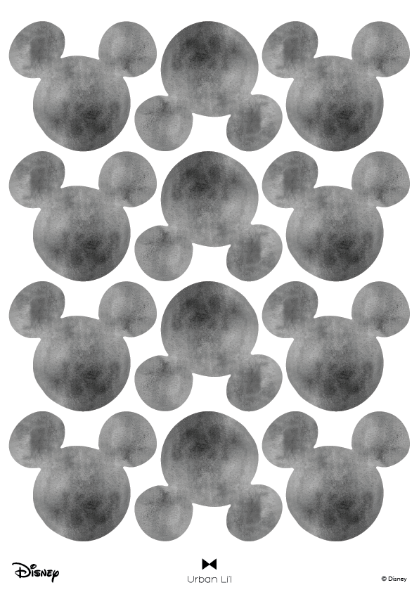 Mickey Watercolour Motif Fabric Decal