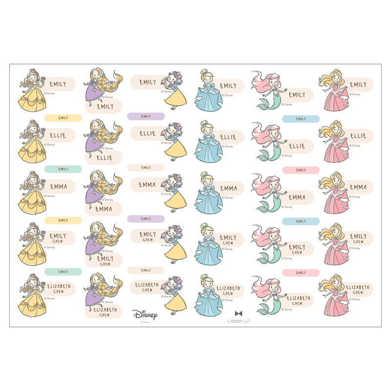 Disney Princesses Name Stickers