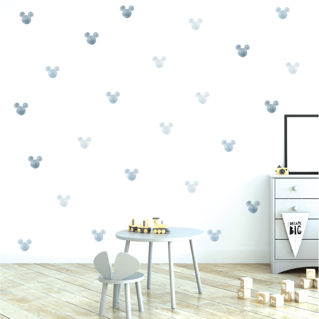 Mickey Watercolour Motif Fabric Decal